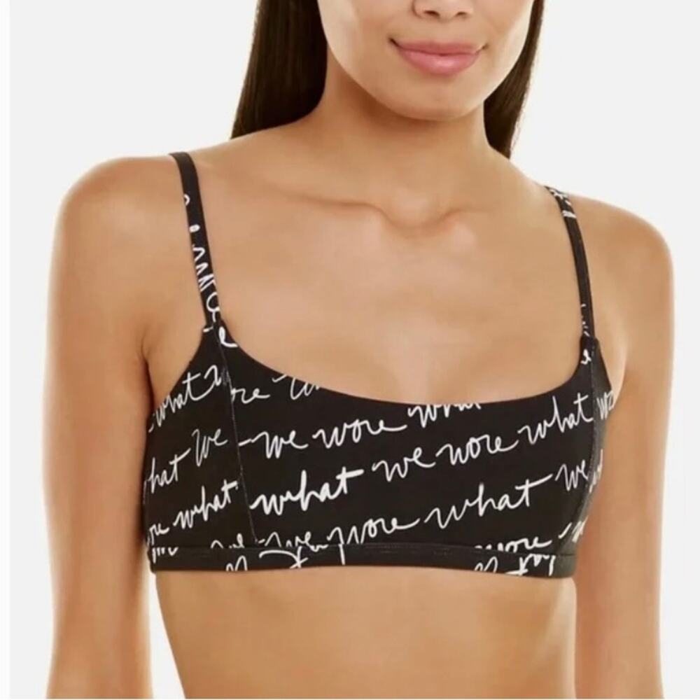 WEWOREWHAT‎ Cami Bra Top. Logo Scribble. Black. Medium